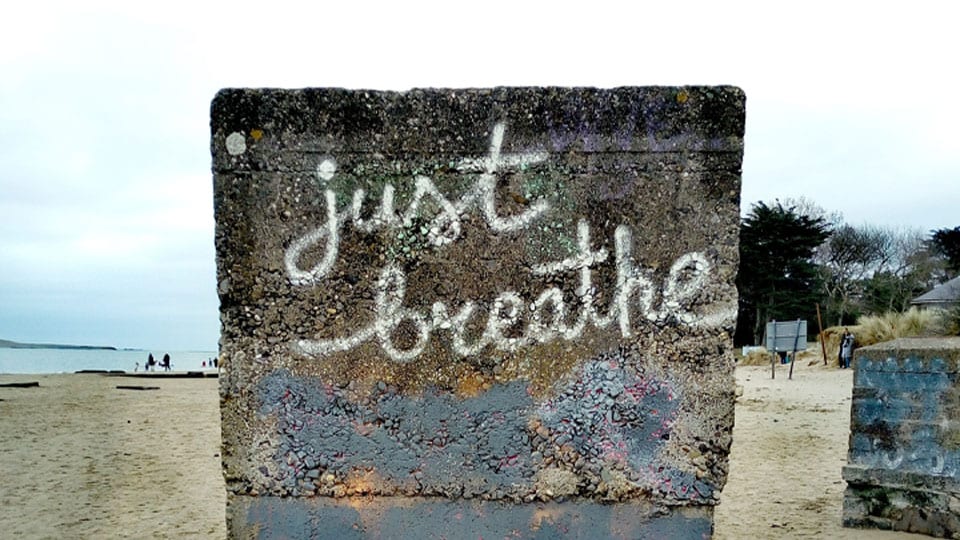 Just Breathe Beach Sign Heartspace Meditation